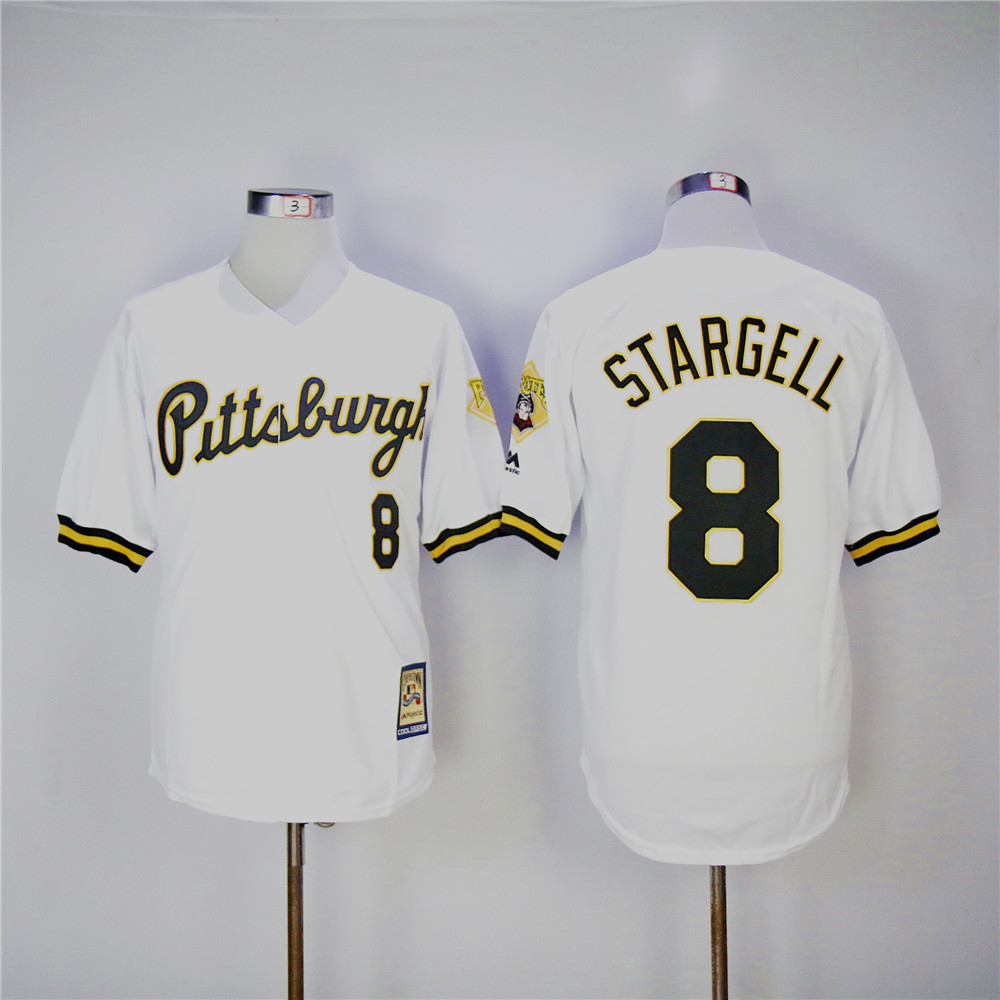 Men Pittsburgh Pirates 8 Stargell White Throwback Game MLB Jerseys